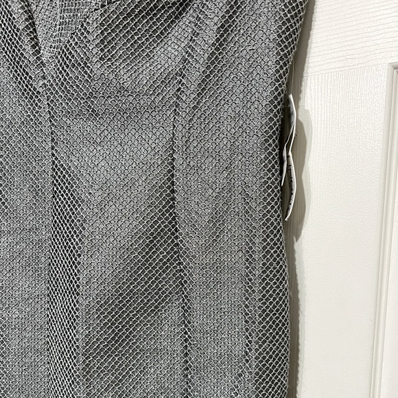 NEW KAY UNGER METALLIC SILVER TAILORED SHEATH COCKTAIL DRESS - Picture 11 of 13